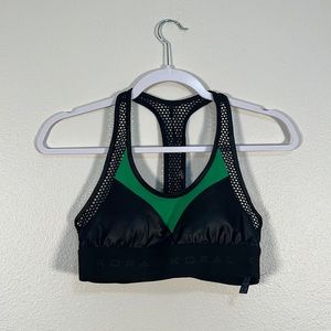 Koral black and green sports bra size small NWT